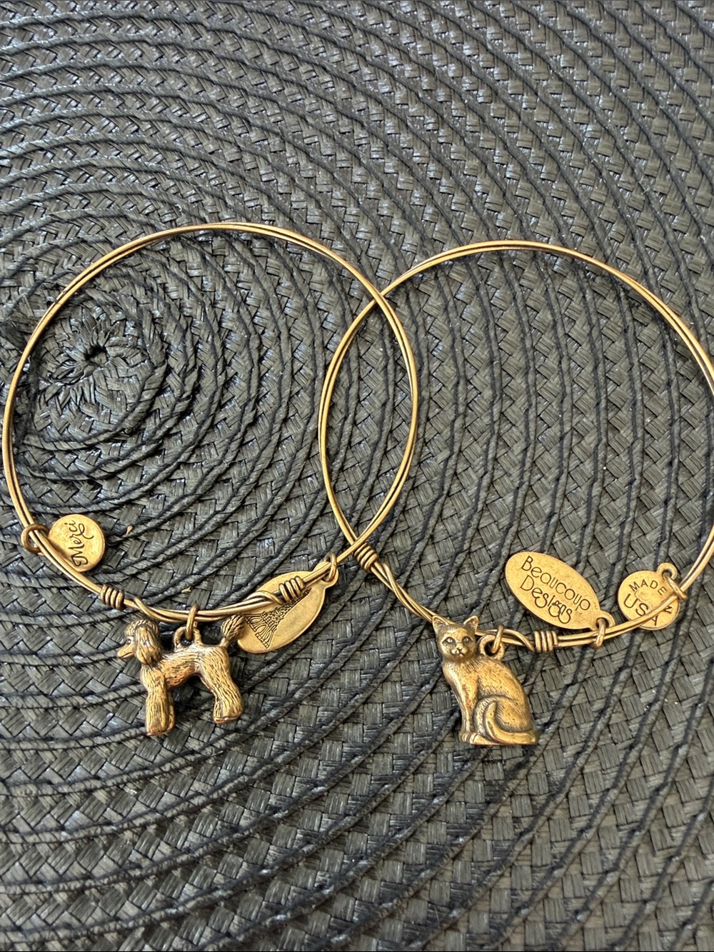set of two animal bangle bracelets